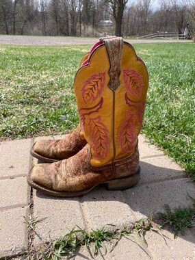 Ariat Cisco Western Cowboy Boots with Pink Embroidery